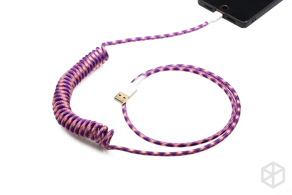 [Wholesale] DIY nylon usb c port coiled Cable Mechanical Keyboard