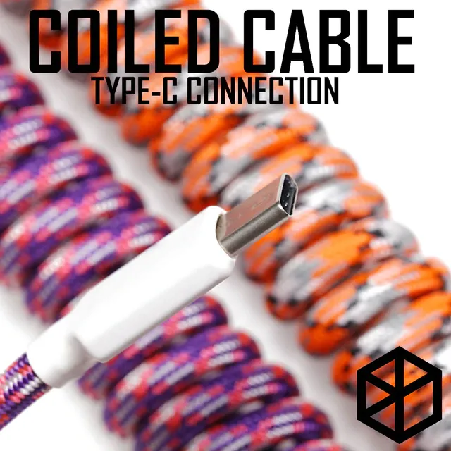 [Wholesale] DIY nylon usb c port coiled Cable Mechanical Keyboard