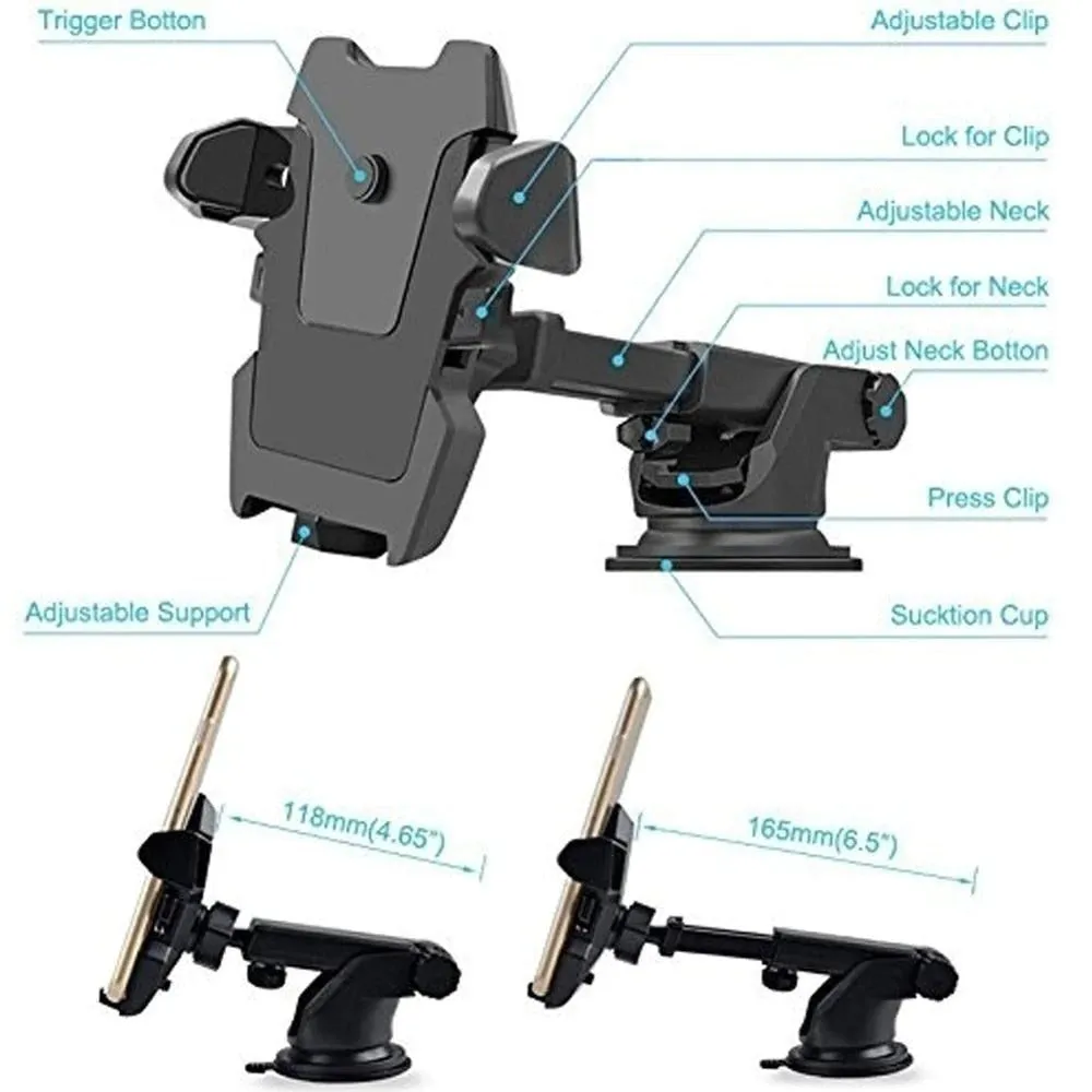 Windshield Car Phone Holder Universal Cellphone Stand Adjustable Phone Suction Cup