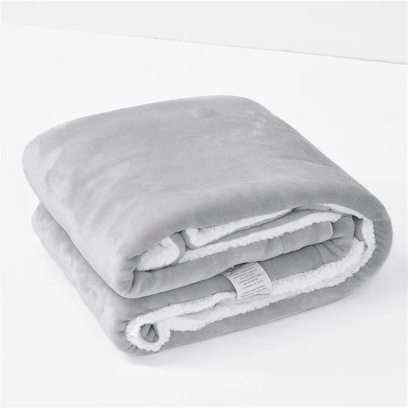 Winter Warm Thick Double Layer Plush Blanket For Chair Sofa