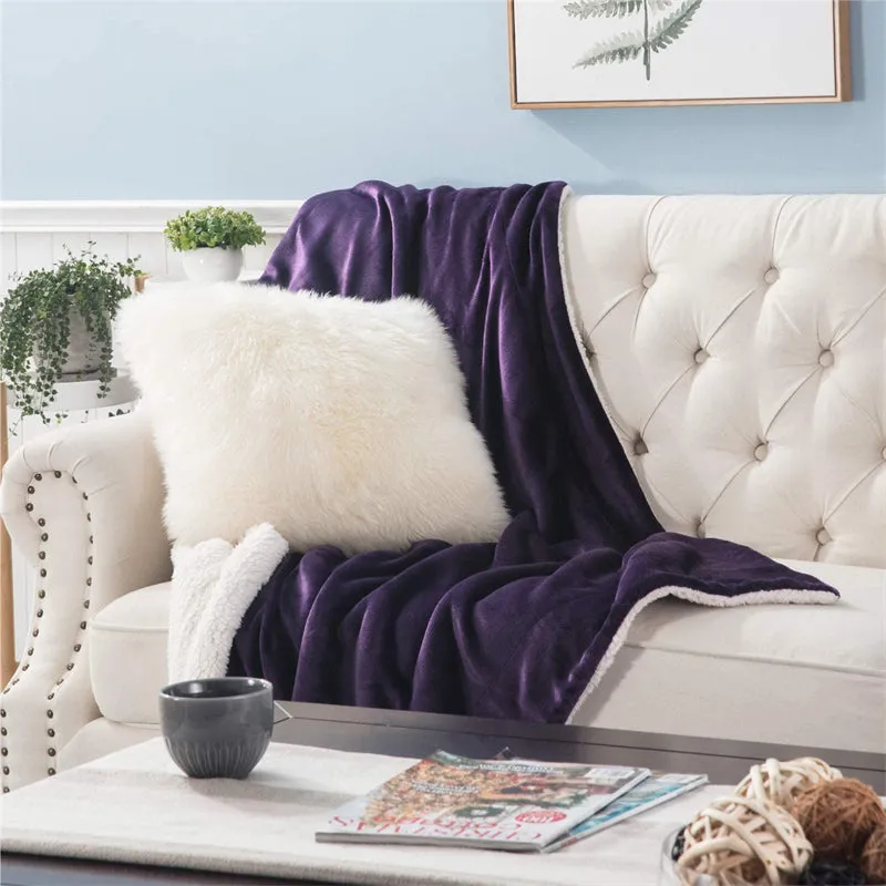 Winter Warm Thick Double Layer Plush Blanket For Chair Sofa