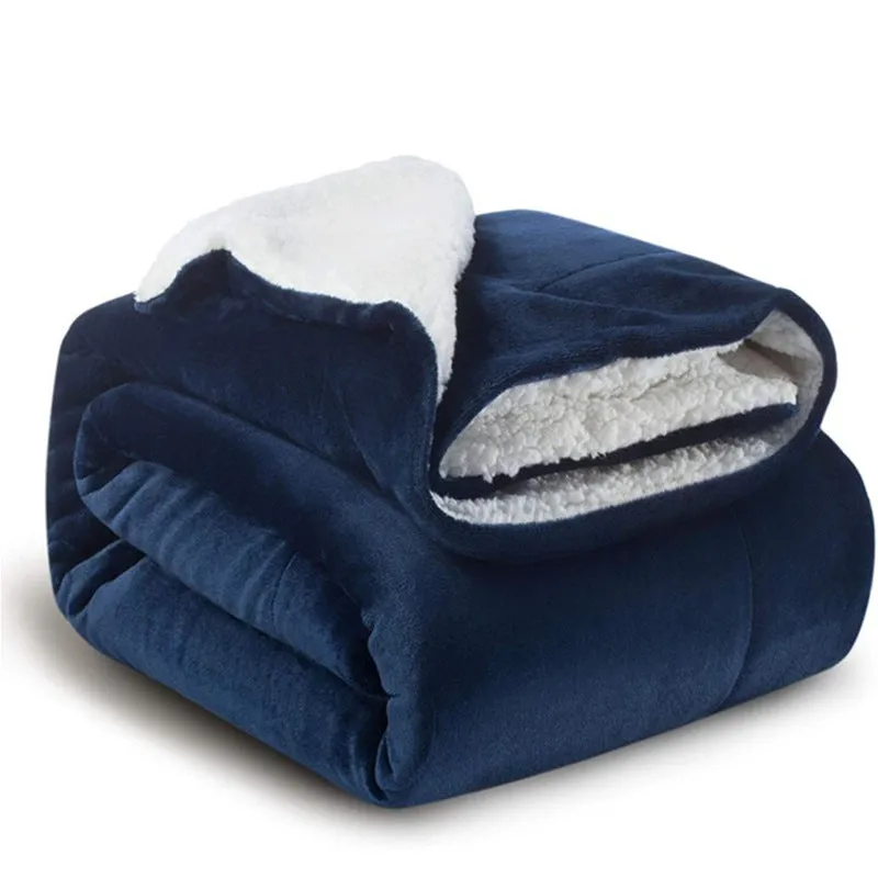 Winter Warm Thick Double Layer Plush Blanket For Chair Sofa