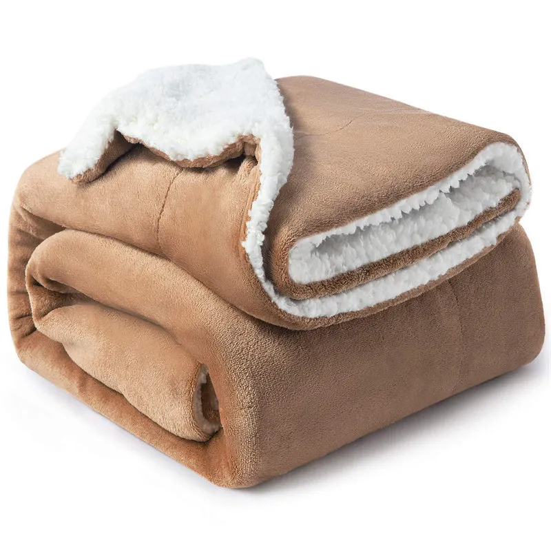 Winter Warm Thick Double Layer Plush Blanket For Chair Sofa