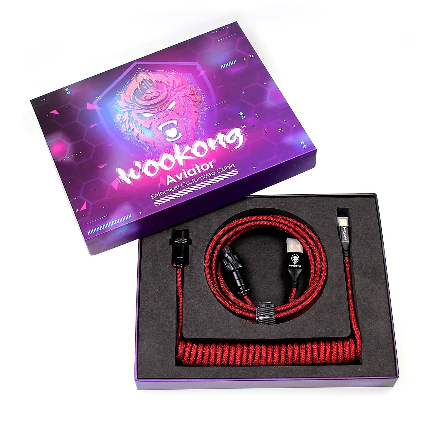 Wookong Red Keyboard Aviator Cables