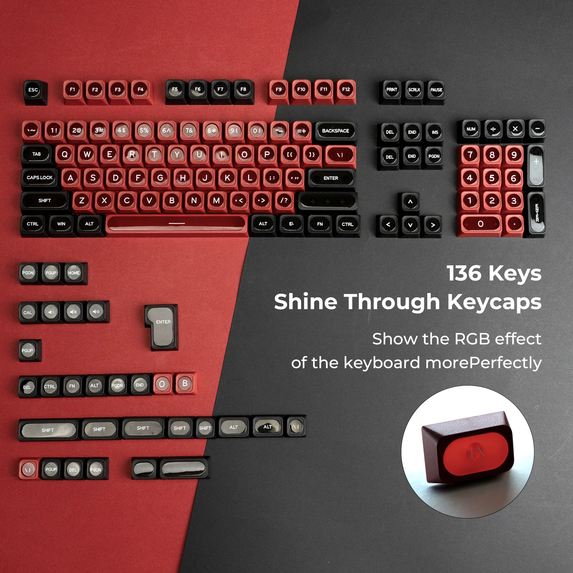 XVX  Cats eye  Cherry Profile Dye-Sub PBT Keycap Set 136-Key