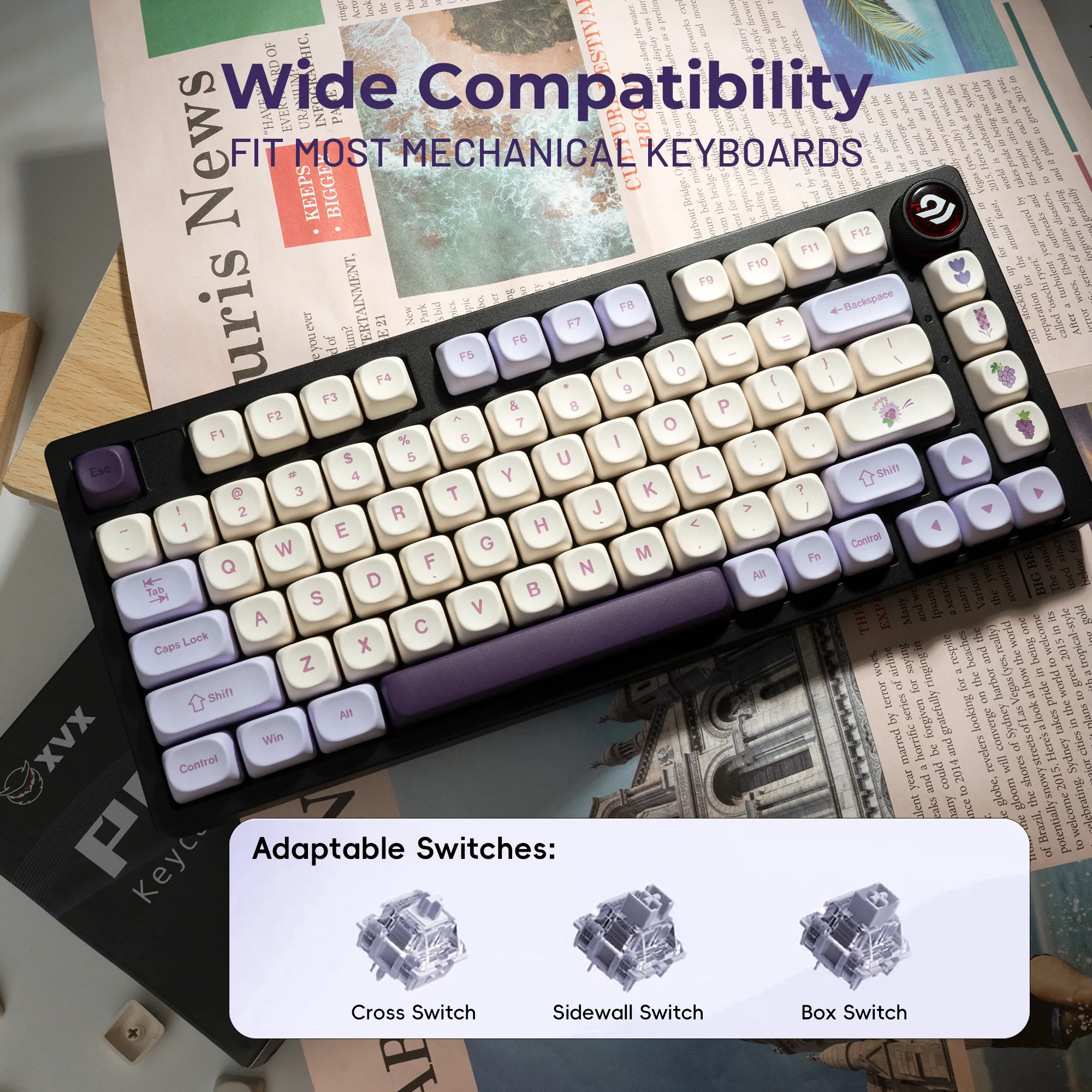 XVX  Purple grapes  MOA Profile Dye-Sub PBT Keycap Set 143-Key