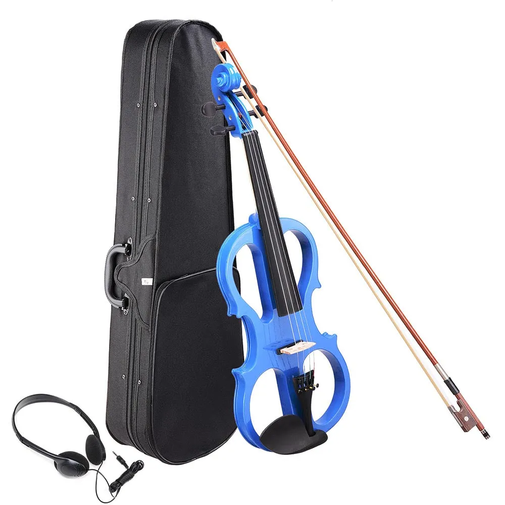 Yescom 4/4 Full Size Electric Violin Bow Headphone Case Set