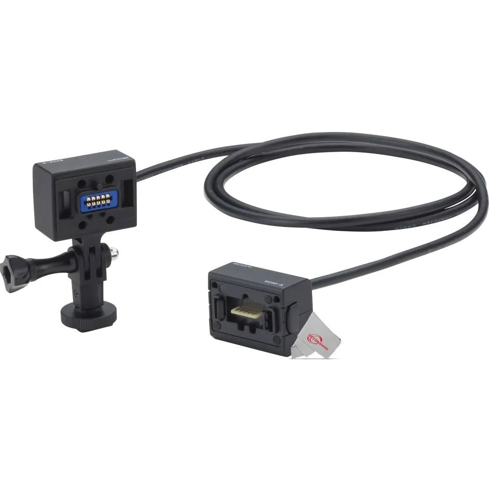 Zoom ECM-3 9.8' Extension Cable for Mic Capsule with Action Camera Mount   Zoom XYH-5 - X/Y Microphone Capsule   Tall Tripod