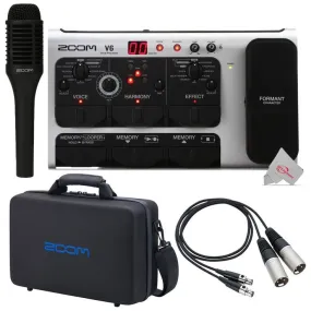 Zoom V6 Vocal Effects Processor with Shotgun Microphone    Zoom CBR-16 Carrying Bag    Zoom TXF-8 TA3 to XLR Cable (Pair)